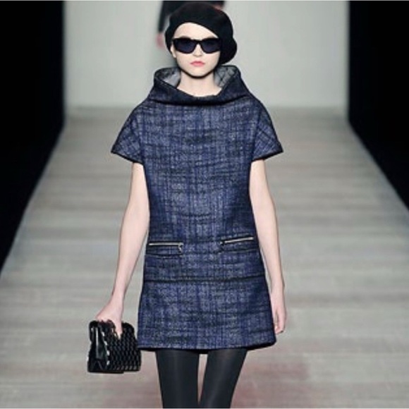 Marc by Marc Jacobs Tweed Funnel Neck Mini Dress, Size S - Picture 4 of 8